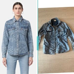 Levis Western Style Soft Lightweight Denim Top Size S